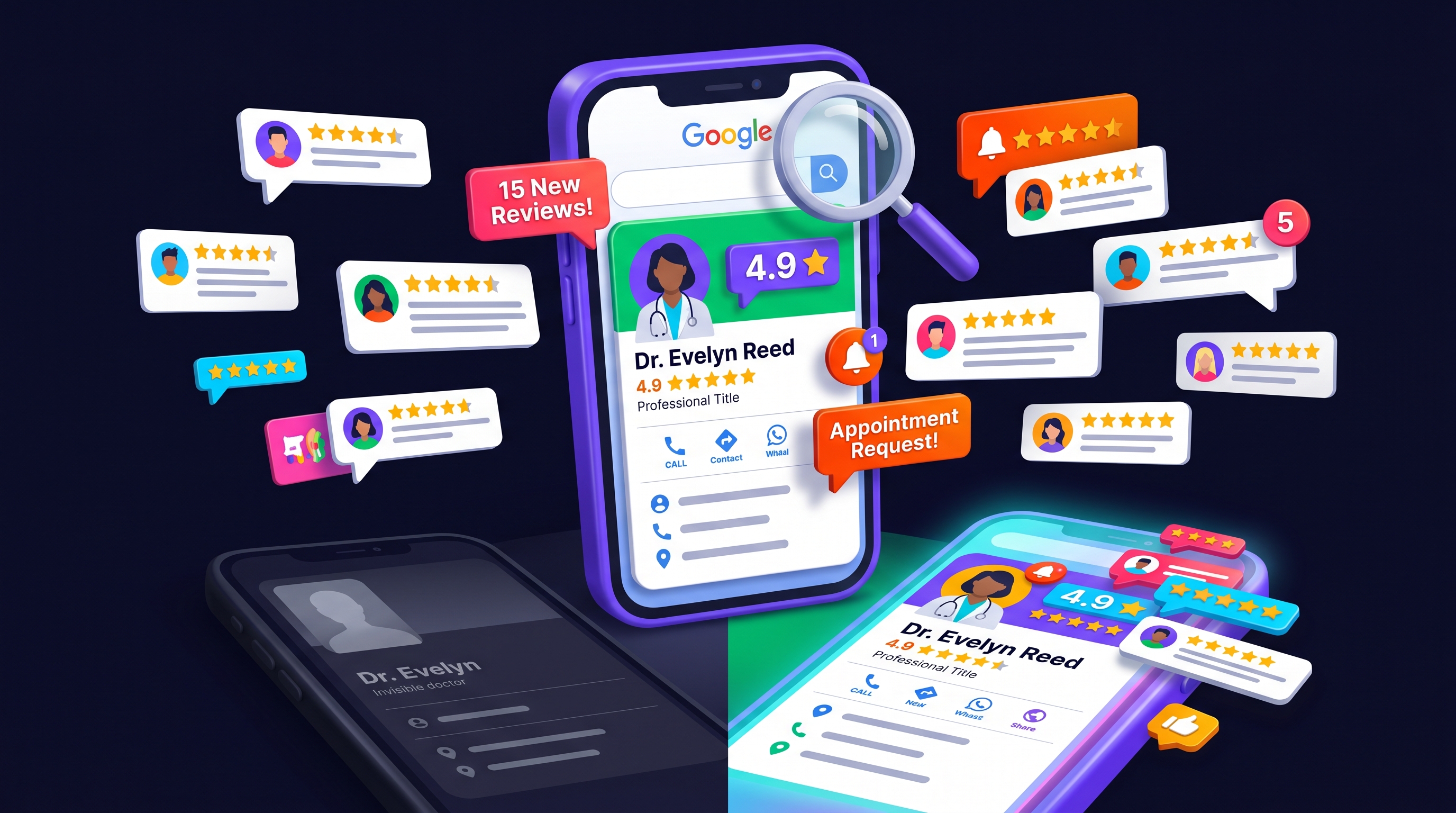 reputación online para médicos — Google Business Profile optimizado con reseñas de pacientes